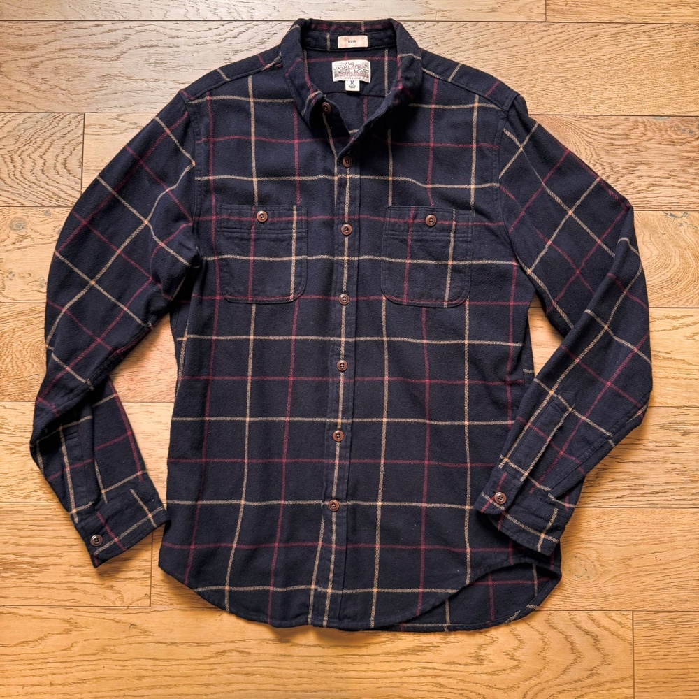 J. Crew Mens Flannel Shirt Medium Slim